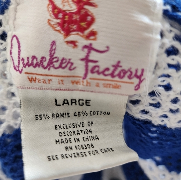 Quacker Factory Ramie zip up sweater size Large - Picture 6 of 9